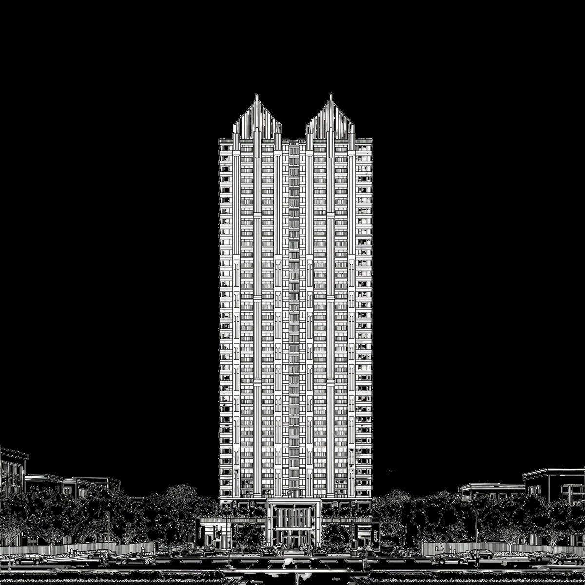 Gaur Plume — tower elevation render (artist's impression)